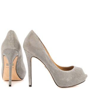 Badgley Mischka Drama Peep-Toe Pump | Silver